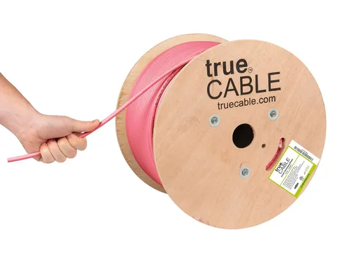 Vista 9 de TRUE CABLE Cable Ethernet a granel de elevación blindada Cat6 (CMR), 1000 pies, negro, cobre desnudo sólido 23 AWG, 550 MHz, escudo total de papel