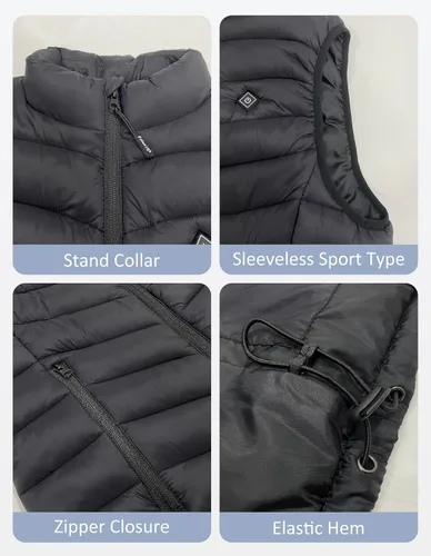 Vista 4 de Men's Heated Vest with Battery Pack, USB Electric Heating Vest Winter Lightweight Heated Jacket Vests for Men Women