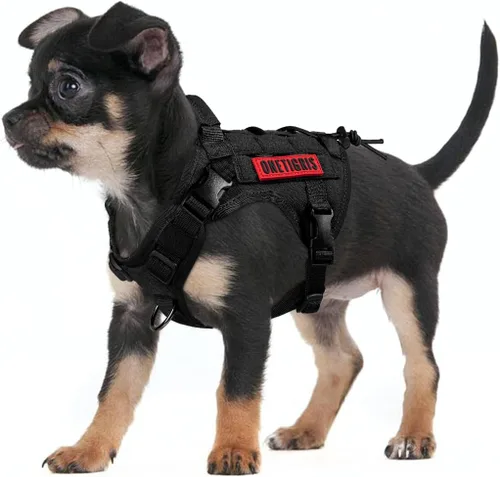 Vista 6 de OneTigris Arnés Chaleco Táctico para Perros, Chaleco de Servicio Sin Tirones para Perros con Paneles de Velcro, Arnés Chaleco Ajustable para Perros