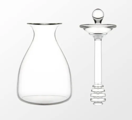 Vista 4 de Mkono Dispensador de Miel de Vidrio Tarro de Miel Frasco de Miel con Varillas Sumergidoras y Tapa Contenedores de Miel Soporte para Cocina