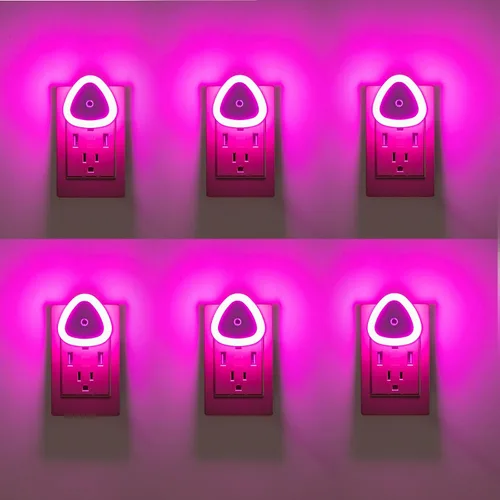 Vista 10 de KINUR Lámpara de Luz Nocturna LED con Sensor Inteligente de Atardecer a Amanecer, Luz Nocturna Ámbar Naranja de 0.5W que se Enchufa a la Pared