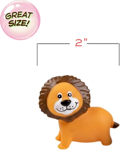 Vista 3 de ArtCreativity Juguetes de vinilo de animales del zoológico (paquete de 12) – Juguetes exprimibles surtidos figuras de animales de safari – Recuerdos