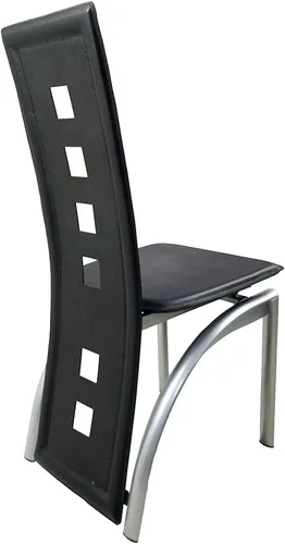 Vista 6 de lapday Juego de mesa de comedor de 5 piezas, mesa rectangular de vidrio templado de 42 pulgadas y 4 sillas de cuero con respaldo alto para desayuno