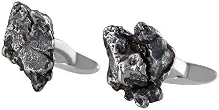 Vista 6 de Starborn Gemelos de meteorito Campo del Cielo de plata de ley y auténtico, Metal