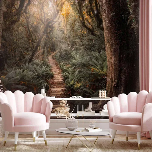 Vista 28 de artgeist Mural de pared premium Bosque púrpura, 79 x 55 pulgadas, papel tapiz no tejido, decoración de pared de vellón, impresión fotográfica