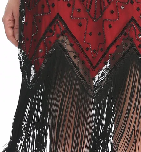 Vista 5 de Wuchieal 20s Flapper Gatsby Charleston Sequin Bead Evening Cocktail Prom Dress