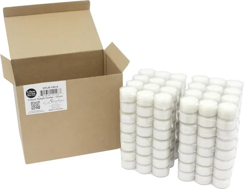 Vista 3 de Stonebriar - Paquete de 192 velas de té blancas sin perfume, tiempo de combustión extendido de 6 a 7 horas, taza transparente