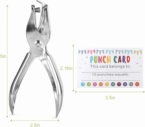 Vista 8 de Tarjetas de perforación, paquete de 200 tarjetas de recompensa con perforador, premio de incentivo de comportamiento para niños, tarjetas de lealtad