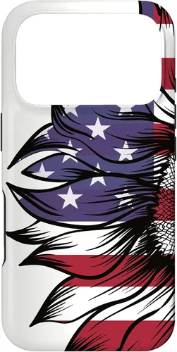 Vista 30 de USA Patriotic 4th of July Sunflower American Flag Case for iPhone 17