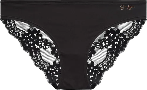 Vista 5 de Jessica Simpson Ropa interior para mujer, paquete de 3 bragas de bikini de encaje de microfibra (S-XL)