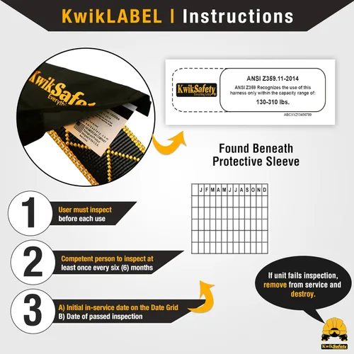 Vista 8 de KwikSafety - Fall Protection Safety Harness - Construction & Roofing Fall Arrest Safety Harnesses - ANSI OSHA Compliant