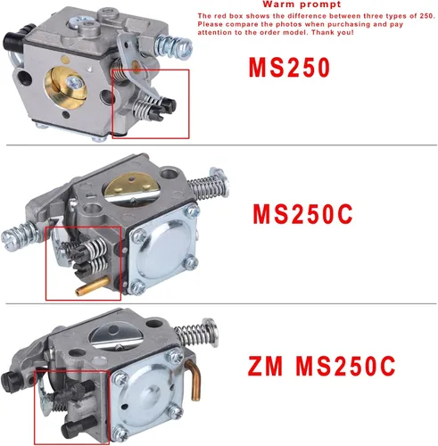 Vista 2 de Carburador MS250 para motosierra STIHL 025 023 021 MS210 MS210C MS230 MS230C con kit de afinación Filtro de aire Línea de combustible (MS250)