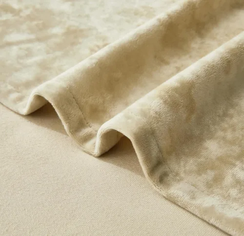 Vista 9 de Chezmoi Collection Lux - Juego de 2 paneles de cortinas de terciopelo triturado beige, 72 pulgadas de largo, para oscurecer la habitación, cortinas