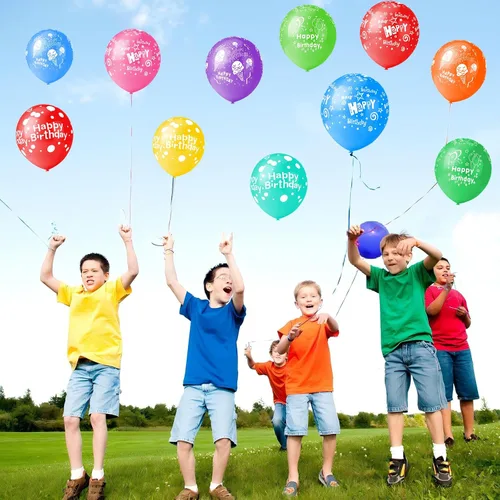 Vista 6 de 50 unidades de 12 pulgadas, Globos de Feliz Cumpleaños para Hombres y Mujeres, Globos Surtidos para Fiesta, Hermosa Decoración con Flores Impresas
