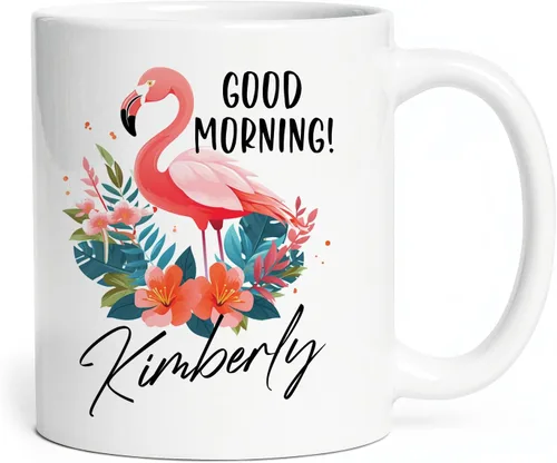 Vista 10 de Taza de flamenco personalizada 2023, Flock Of Flamingo Mug para cumpleaños de los amantes del flamenco, taza de café personalizada de flamenco