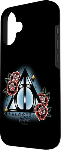 Vista 2 de iPhone 16 Harry Potter Always Deathly Hallows Symbol Floral Portrait Case