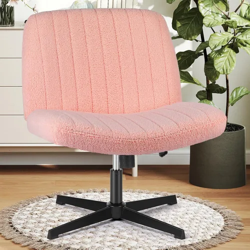Vista 14 de DUMOS Criss Cross Chair, Cross Legged Vanity Chair, Home Office Beige