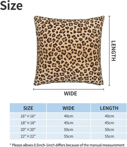 Vista 2 de Perinsto Juego de 2 fundas de almohada con estampado de leopardo, fundas de almohada decorativas con textura de piel de animal, fundas de cojín