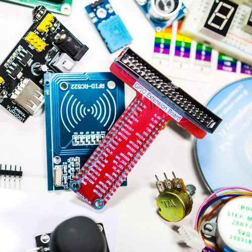 Vista 5 de Adeept Kit de inicio RFID para Raspberry Pi 4 3 Modelo B+ B, motor paso a paso, ADXL345, placa de extensión GPIO de 40 pines, tabla de pan sin