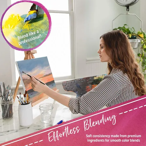 Vista 4 de Crafts 4 All Juego de pintura acrílica – Paquete de 60 pinturas artísticas de 0.4 fl oz para lienzo, decoración de pintura, madera, cerámica