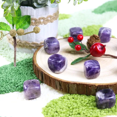 Vista 6 de Piedras y cristales de amatista natural pulidos, cristales y piedras curativas de cuarzo a granel para Wicca, Reiki, energía curativa, piedras