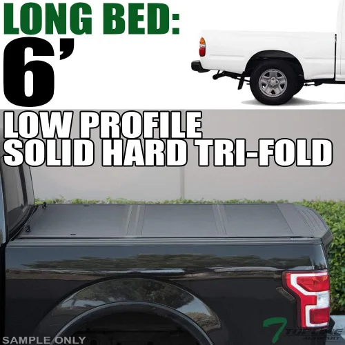 Vista 4 de Cubierta Tonneau de aluminio rígido de perfil bajo para caja de camioneta compatible con Toyota Tacoma 95-04 / 89-94 Pickup 6 pies (72 pulgadas)