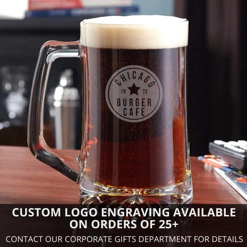 Vista 2 de Taza de cerveza en relieve con escudo personalizado (producto personalizado)