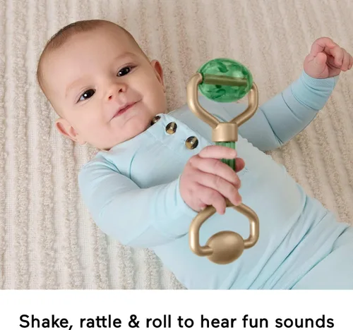 Vista 3 de Fisher-Price Baby Toys Mini Me Moments - Juego sensorial de cuidado personal, 6 piezas, sonajero y mordedor, actividades para recién nacidos a
