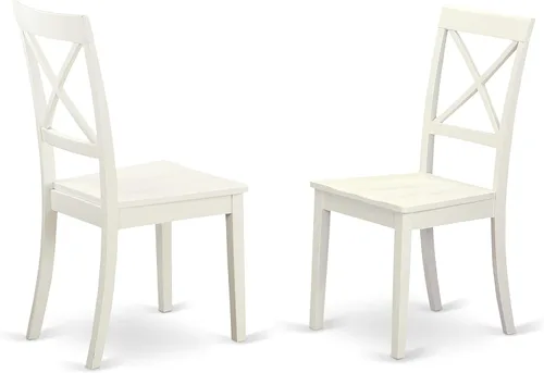 Vista 9 de East West Furniture VABO7-LWH-W - Juego de comedor de 7 piezas compuesto por una mesa de comedor ovalada con hojas de mariposa y 6 sillas de asiento