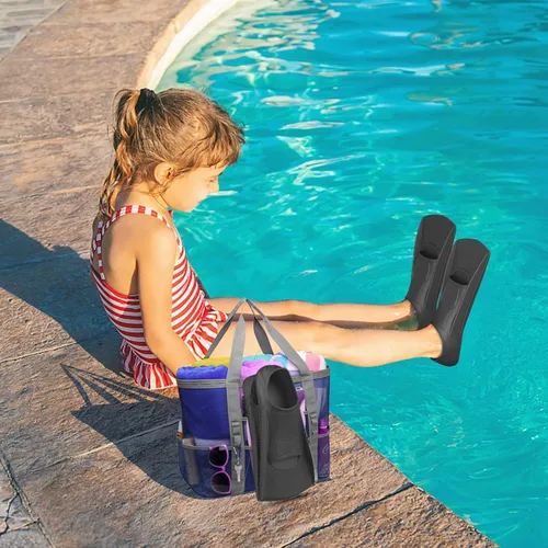 Vista 7 de Gintenco Aletas de Natación, Aletas de Natación para Niños para Natación de Vueltas, Aletas de Tamaño de Viaje con Bolsa de Malla, Aletas