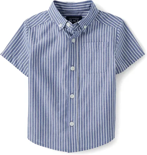 Vista 39 de The Children's Place Baby Boys' and Toddler Poplin Short Sleeve Button Down Shirt (Applemint)