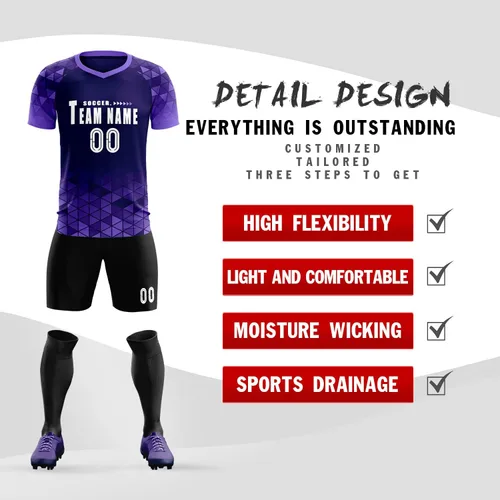 Vista 2 de Camiseta de fútbol personalizada, número de nombre, uniforme de entrenamiento de equipo deportivo, camisetas de fútbol personalizadas para hombres
