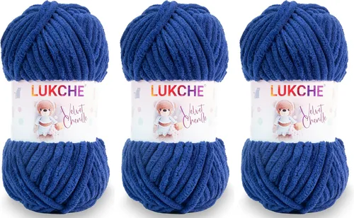 Vista 21 de Hilado de chenilla de terciopelo para amigurumi y punto de crochet súper voluminoso 100 gr (69,0 m) (Grosor del hilo 8 mm) (Verde espárrago) 1