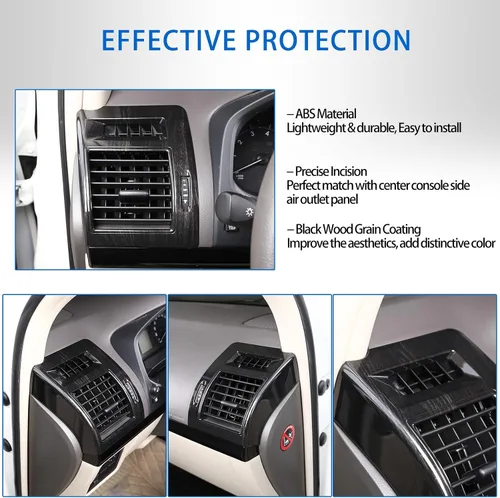 Vista 4 de Ajuste para Toyota Land Cruiser Prado FJ150 150 2018 marco de cubierta de ventilación de salida de aire acondicionado lateral de automóvil, cubierta