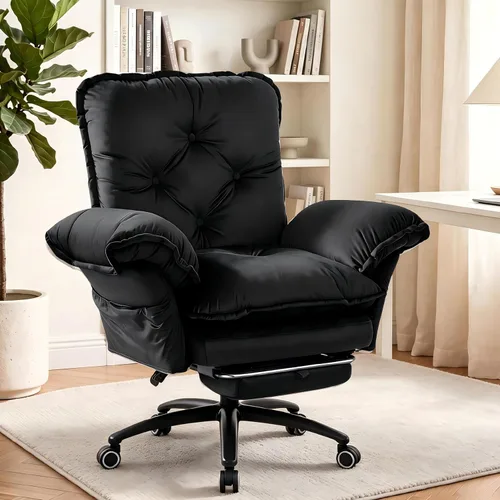 Vista 13 de FiveWillowise Silla cruzada con brazos abatibles, cómoda silla de oficina Azul (Velvet Blue)