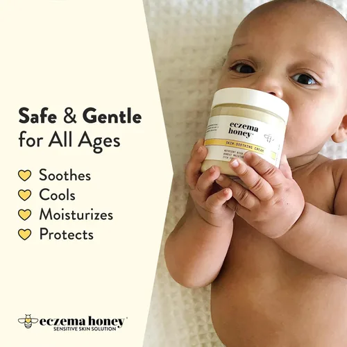 Vista 4 de ECZEMA HONEY Crema calmante original para la piel, jabón de avena y lavanda, paquete para pieles secas y sensibles - Libre de crueldad