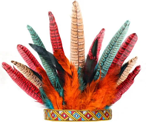 Vista 11 de DAZCOS Diadema de plumas de pavo real, corona, carnaval, tocado, tocado, 1920, Gatsby, cosplay, Navidad Negro 1