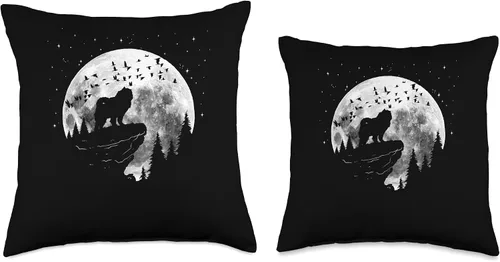 Vista 3 de Chow Chow Dog Breed Night Stroll for Dog Owner Throw Pillow