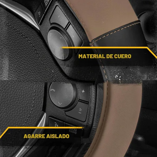 Vista 5 de Caterpillar Funda para volante ergonómica de dos tonos, agarre de piel suave.