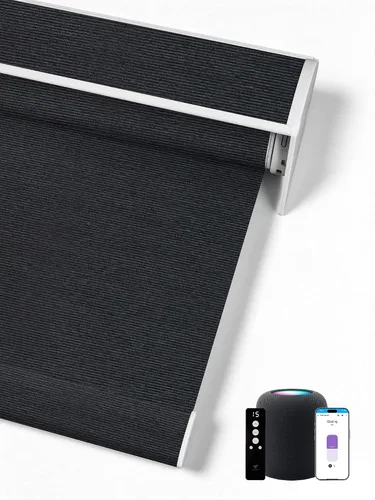 Vista 50 de SmartWings Persianas Enrollables Inteligentes Motorizadas con Filtro de Luz, Persianas Eléctricas con Control Remoto para Ventanas Compatibles