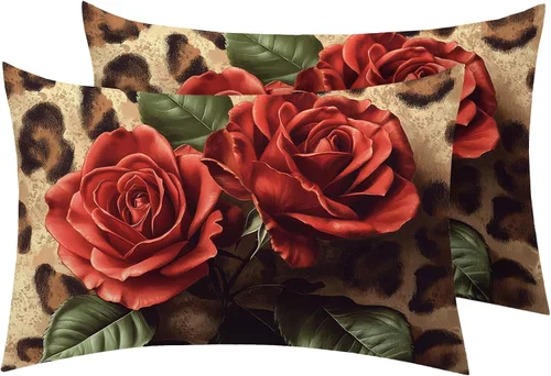 Vista 8 de Juego de 2 fundas de almohada retro de los años 70 de tamaño estándar, fundas de almohada de microfibra suave y transpirable con cierre de sobre