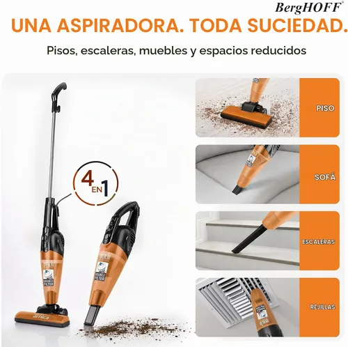 Vista 2 de Berghoff Merlin - Aspiradora con cable todo en uno, con herramientas, color naranja