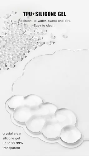 Vista 3 de Alfombrilla para mouse con reposamuñecas, juego de almohadillas de mouse de gel suave con soporte de muñeca de mano, bonitos accesorios