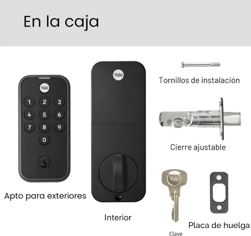Vista 7 de Cerrojo de puerta delantera con teclado en negro de Yale para entrada sin llave, YED210-NR-BSP
