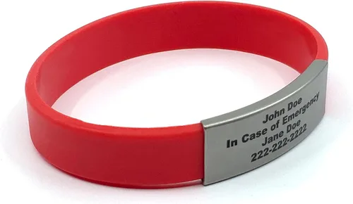 Vista 31 de Pulsera de identificación médica personalizada - Pulsera de seguridad para personas mayores grabada personalizada - Alerta de Alzheimer