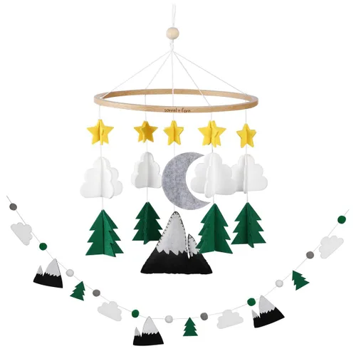 Vista 10 de Móvil para cuna de bebé – Móvil colgante de madera para cuna, decoración de guardería para niños y niñas, regalo perfecto para ducha