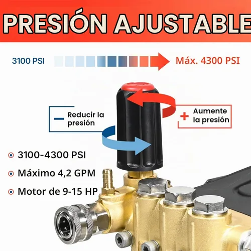 Vista 4 de YAMATIC Triplex Bomba de lavado a presión de eje de 1" 4300 PSI 4.2 GPM