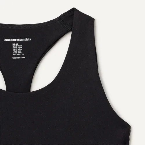 Vista 4 de Amazon Essentials Sujetador deportivo Total Train con cuello redondo y espalda cruzada para niña