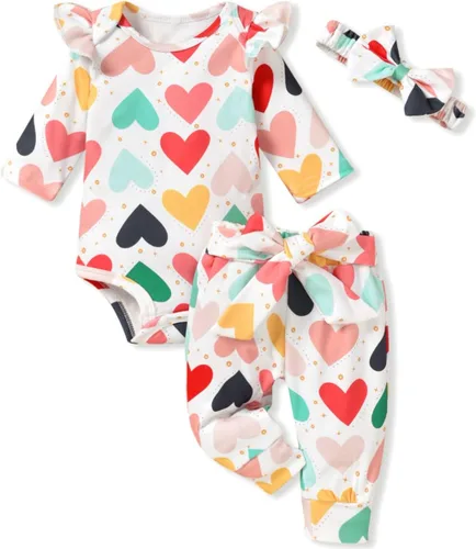 Vista 53 de Aalizzwell Conjunto de mameluco acanalado para bebé recién nacido prematuro para otoño e invierno