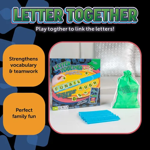 Vista 2 de Juego de cartas juntas, juega juntos para vincular las letras, juegos familiares para niños y adultos, juego cooperativo de ortografía para edades